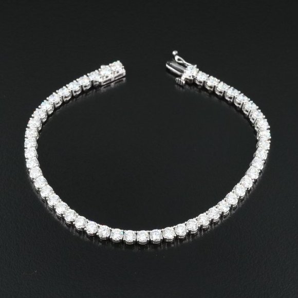 14k White Gold 7 CTW Diamond Tennis Bracelet - Picture 4 of 8